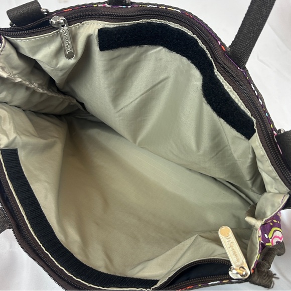 LeSportsac Floral Paisley Tote Bag- Multi-Color Nylon Shoulder Purse - Picture 9 of 16